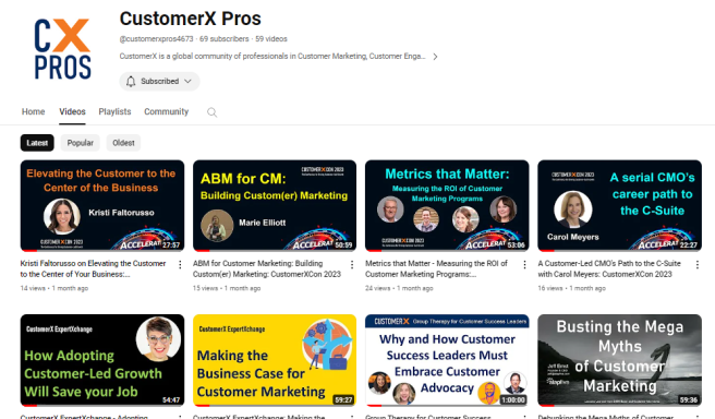 CustomerX Pros YouTube Channel